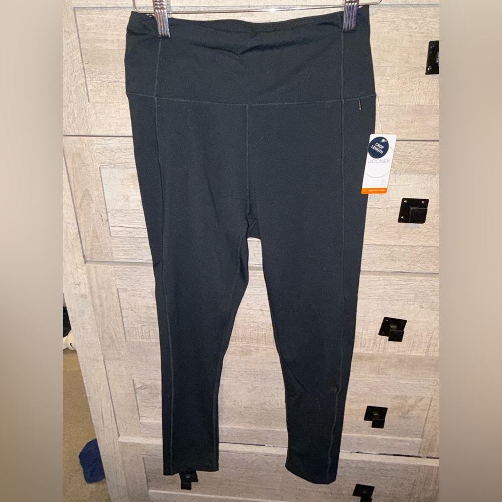 Jockey Black Performance Leggings with Subtle Logo